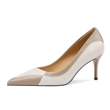 Load image into Gallery viewer, Sewing Design Pointed Toe Fashion Sexy Genuine Leather Party Wedding High Heel Shoes Spring Female Women Heels Commuter Shoes