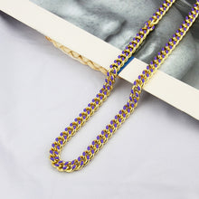 Load image into Gallery viewer, New Colorful Purple Blue Green Enamel Miami Curb Cuban Chain Choker Necklaces 8mm Women Sweater Chain Gold Color Hip Hip Jewelry