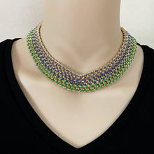 Load image into Gallery viewer, New Colorful Purple Blue Green Enamel Miami Curb Cuban Chain Choker Necklaces 8mm Women Sweater Chain Gold Color Hip Hip Jewelry