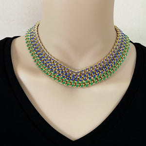 New Colorful Purple Blue Green Enamel Miami Curb Cuban Chain Choker Necklaces 8mm Women Sweater Chain Gold Color Hip Hip Jewelry