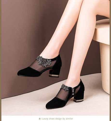 2020Women Crystal Mesh Zip Lace Sandals Woman High Heels SpringFemale Shoes Classics Solid Platform Sandals Ladies Party Shoes