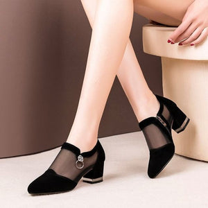 2020Women Crystal Mesh Zip Lace Sandals Woman High Heels SpringFemale Shoes Classics Solid Platform Sandals Ladies Party Shoes