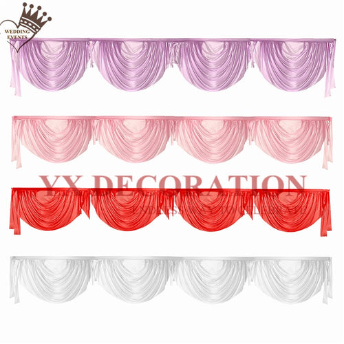 New Design Ice Silk Swag Drapery For Backdrop Curtain Table Skirt Wedding Event Decoration