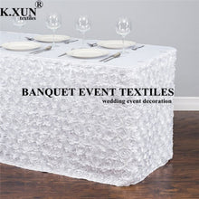 Load image into Gallery viewer, Satin Rose Tablecloth Skirting Cake Table Skirt For Wedding Event Decoration