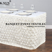 Load image into Gallery viewer, Satin Rose Tablecloth Skirting Cake Table Skirt For Wedding Event Decoration