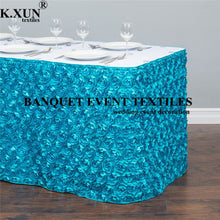 Load image into Gallery viewer, Satin Rose Tablecloth Skirting Cake Table Skirt For Wedding Event Decoration