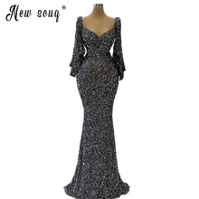 Load image into Gallery viewer, Dubai Silver Sequins Long  Evening Dress Women Mermaid vestido de festa For Celebrity Party вечернее платье Middle East Gowns