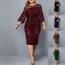 Load image into Gallery viewer, Mother Of The Bride Groom Dresses Plus Size Everyday Burgundy Elegant Party Wedding Sequins Women Clothing 4xl 5xl 6xl Summer