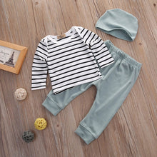 Load image into Gallery viewer, 3PCS Set Newborn Kids Baby Boys Girls Outfits Clothes Tops T-Shirts Long Sleeve + Pants Legging + Hat Casual Clothing