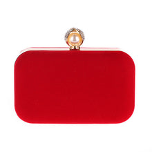 Load image into Gallery viewer, Ladies Velvet Clutch Pearl Crystal Evening Bags