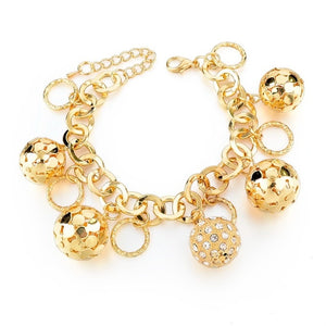 LongWay Heart Beetle Charm Bracelets Bangles For Women Gold Color Bracelet Austrian Crystal Chain