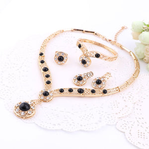 African Beads Gold Color Nigerian Wedding  Jewelry Sets.