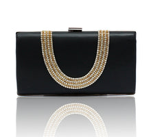 Load image into Gallery viewer, Burgundy Banquet Evening Bag Women Zircon Handbag Clutch