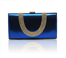 Load image into Gallery viewer, Burgundy Banquet Evening Bag Women Zircon Handbag Clutch