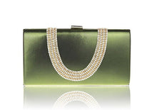 Load image into Gallery viewer, Burgundy Banquet Evening Bag Women Zircon Handbag Clutch