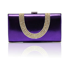 Load image into Gallery viewer, Burgundy Banquet Evening Bag Women Zircon Handbag Clutch