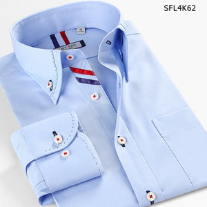 Smartfive Men Shirt 100% Cotton Casual Shirts White Camisa Masculina Long Sleeve Shirt Men Summer 2020 New SFL4K62