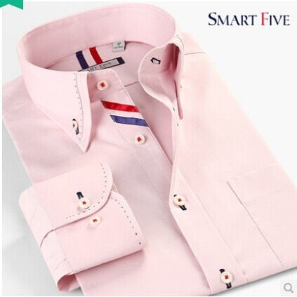 Smartfive Men Shirt 100% Cotton Casual Shirts White Camisa Masculina Long Sleeve Shirt Men Summer 2020 New SFL4K62