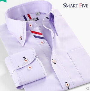 Smartfive Men Shirt 100% Cotton Casual Shirts White Camisa Masculina Long Sleeve Shirt Men Summer 2020 New SFL4K62