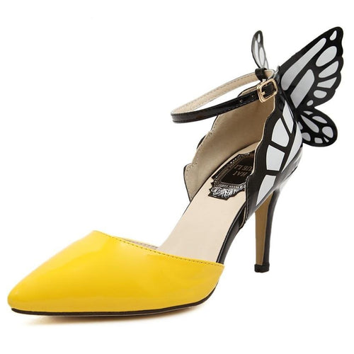 Dream Butterfly buckle women pumps sexy pointed toe high heels