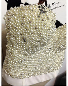 sexy High-end Hand-made Pearls Jewel Diamond Bralet Women's Bustier Bra Cropped Top Vest Plus Size AW011