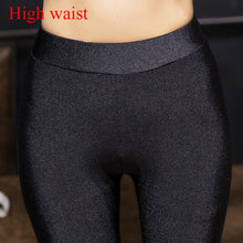 Load image into Gallery viewer, S-XXL Size Women Shiny Black Legging Autumn Ladies Push Up Slim Leggings High Waist Stretchy Soft  Large Size Women Legging