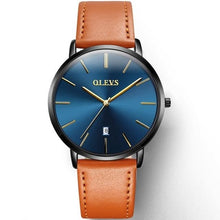 Load image into Gallery viewer, OLEVS Mens Leather strap Watches Top Brand Luxury Military Sport  Wrist watch Men  Smart Calendar Automatic Watches Male Clock