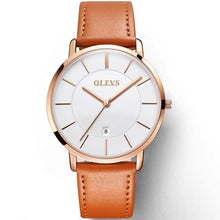 Load image into Gallery viewer, OLEVS Mens Leather strap Watches Top Brand Luxury Military Sport  Wrist watch Men  Smart Calendar Automatic Watches Male Clock