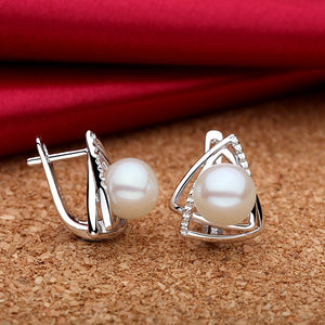 Sinya 925 sterling silver Earrings natural Freshwater pearls fine jewelry for women Lover Mum fashion Christmas new years gift