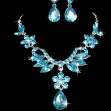 Load image into Gallery viewer, Stunning Big Carat Round Crystal Necklace and Earrings Luxury Bridal