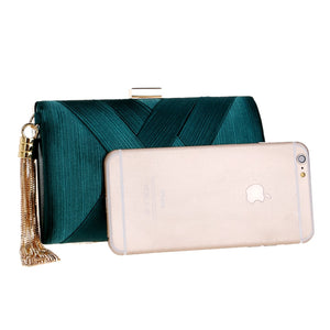 SEKUSA New Arrival Metal Tassel  Classical Style Small Purse Day Evening Clutch