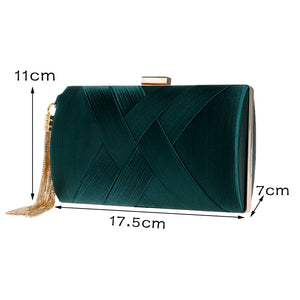 SEKUSA New Arrival Metal Tassel  Classical Style Small Purse Day Evening Clutch