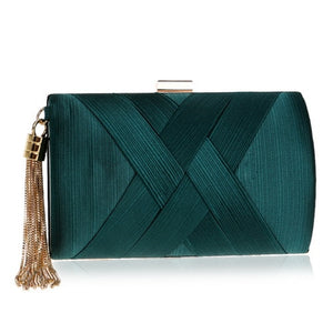 SEKUSA New Arrival Metal Tassel  Classical Style Small Purse Day Evening Clutch