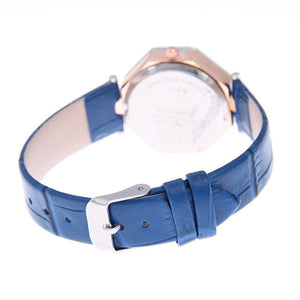 Geometry Crystal Leather Wristwatch