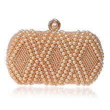 Load image into Gallery viewer, Egg Beaded Women Evening Bags Rhinestones Pearl Day Clutch Chain Shoulder