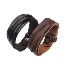 Load image into Gallery viewer, Bluelans Unisex Multi thong braided thin Leather Bracelet wristband Jewelry.