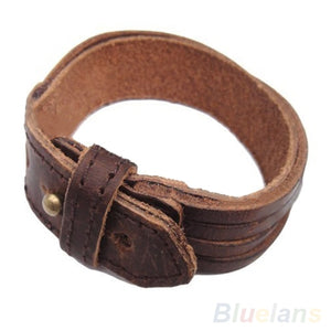 Bluelans Unisex Multi thong braided thin Leather Bracelet wristband Jewelry.