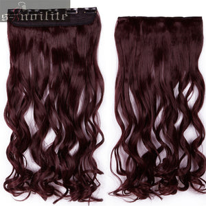 s-noilite 18-28"  Long Clip in ins hair Extensions synthetic 100% real Human hair Wigs Extentions 3/4 full head 1 Piece Black Brown