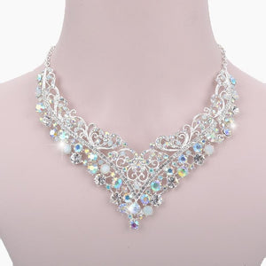 Opal Crystal AB Jewelry Sets Women Necklace And Earring Set Fashion India Style bridal Party Jewelry Dress Accessories Present