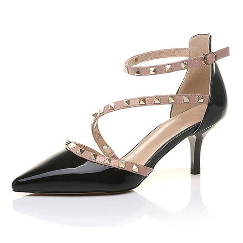 Pointed Toe pumps Buckle Shoes.