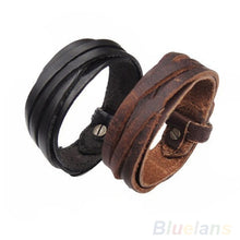 Load image into Gallery viewer, Bluelans Unisex Multi thong braided thin Leather Bracelet wristband Jewelry.