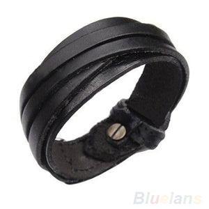 Bluelans Unisex Multi thong braided thin Leather Bracelet wristband Jewelry.