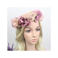 Load image into Gallery viewer, Flower Wreath headband with Ribbon.