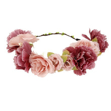 Load image into Gallery viewer, Flower Wreath headband with Ribbon.