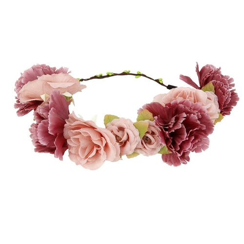 Flower Wreath headband with Ribbon.