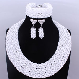 Silver Blue Dudo African Beads Jewelry Sets