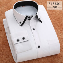 Load image into Gallery viewer, Winter Men&#39;s casual warm shirts Slim Fit Long Sleeve Thickening business shirts Men&#39;s High Quality striped blouse boys shirts