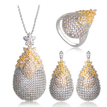 Load image into Gallery viewer, Dazz Copper White Cubic Zircon Jewelry Sets Gold Silver Two Tone Exquisite