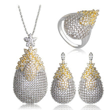 Load image into Gallery viewer, Dazz Copper White Cubic Zircon Jewelry Sets Gold Silver Two Tone Exquisite