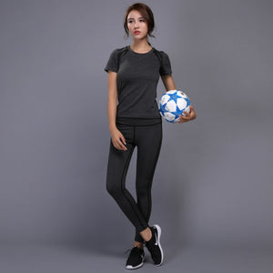 2020 New Gymming Patchwork Tracksuit Crop Hooded Top Tanks And Leggings Sporting Skinny Clothing 2 Pieces Hollow Women Clothing